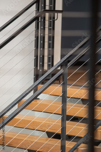 indoor stair and railing details close up