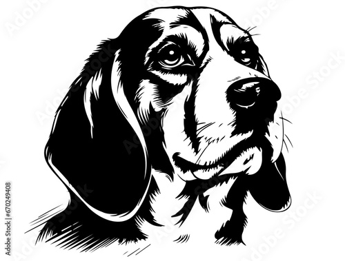 Beagle dog black and white