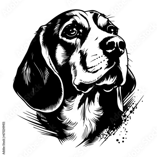 Beagle dog black and white