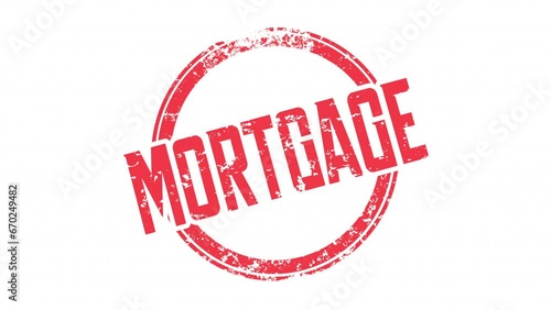 Mortgage Home Loan Approval Round Red Stamp Financing Buyer Animation photo