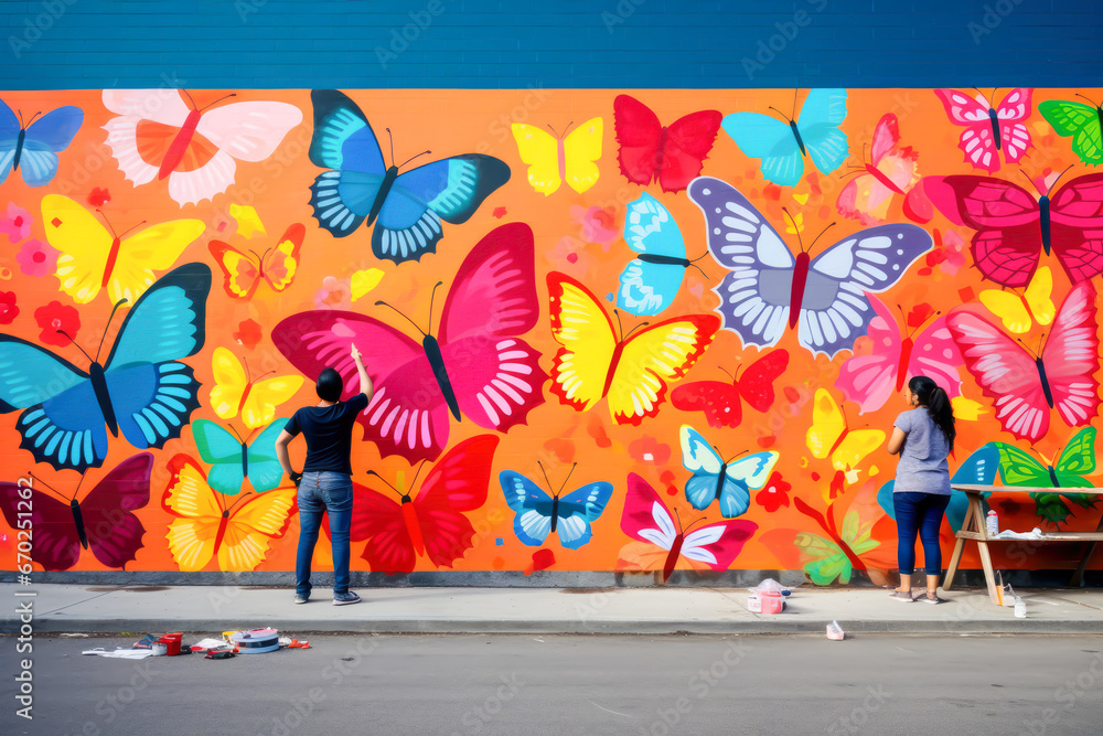 Build a kindness mural. social responsability concept