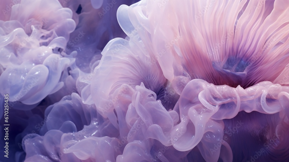 An ethereal Amethyst Anemone tapestry covering the ocean floor, creating a dreamlike seascape.