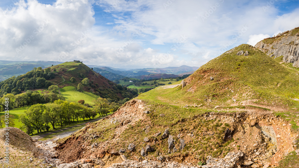 Rocks and slopes around Castell Dinas Bran