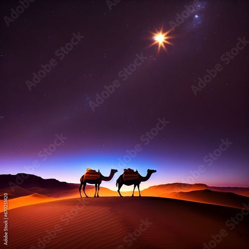 camels in the desert