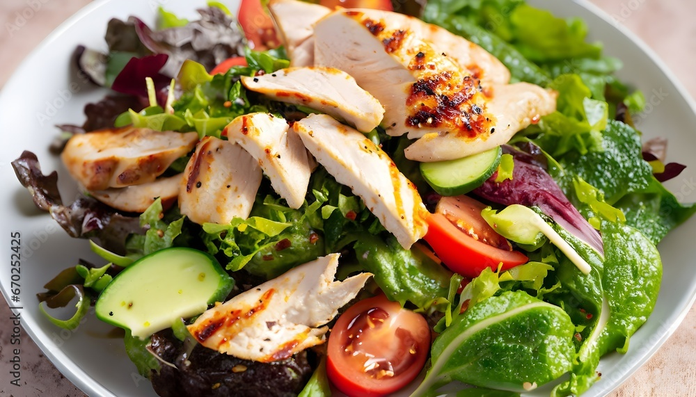salad with chicken and vegetables salad with chicken and vegetables