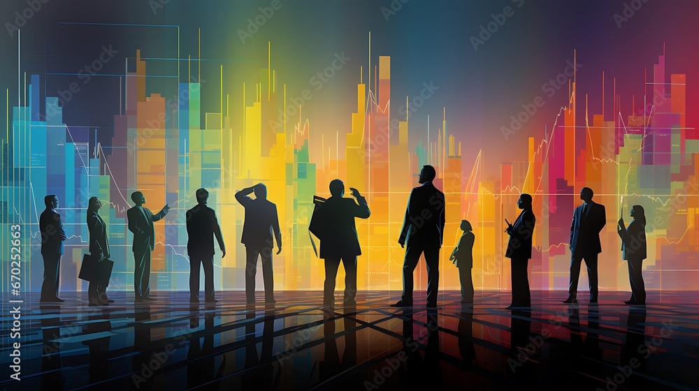 vibrant and dynamic image that represents the concept of a thriving stock market, energy and momentum of the financial world, incorporating elements like upward trending graphs vibrant and dynamic image that represents the concept of a thriving stock market, energy and momentum of the financial world, incorporating elements like upward trending graphs