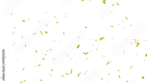 Golden confetti falling down, party popper PNG. Create birthday and party decoration concept.  Transparent background
