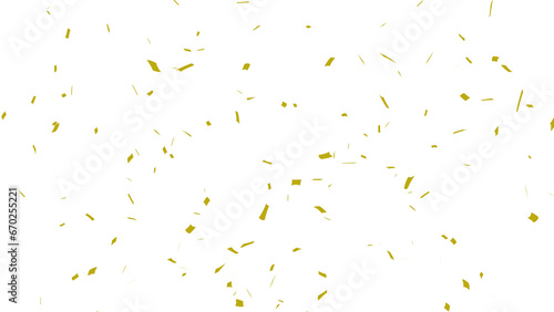 Golden confetti falling down, party popper PNG. Create birthday and party decoration concept.  Transparent background