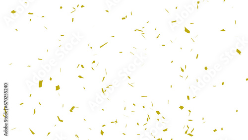 Golden confetti falling down, party popper PNG. Create birthday and party decoration concept.  Transparent background
