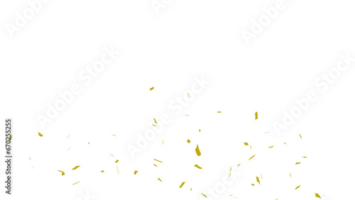 Golden confetti falling down, party popper PNG. Create birthday and party decoration concept.  Transparent background