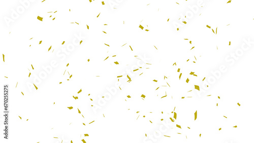 Golden confetti falling down, party popper PNG. Create birthday and party decoration concept.  Transparent background