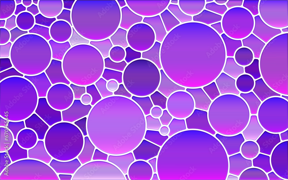 abstract vector stained-glass mosaic background - purple and violet circles abstract vector stained-glass mosaic background - purple and violet circles