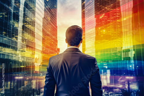 LGBTQ in the finance industry concept , rights embrace diversity