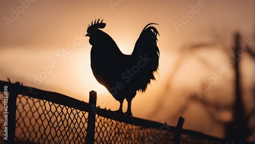silhouette of a rooster photo