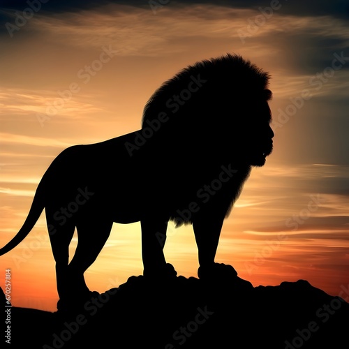 lion and sunset