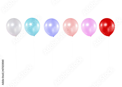 Set of multi-colored balloons PNG transparent