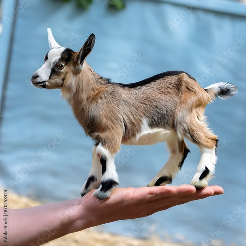 goat on the hand