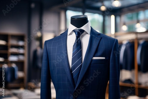 Mannequin in the show room, suits atelier concept. Background with selective focus and copy space © top images