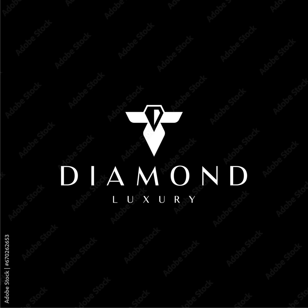 Luxury Letter T logo , Diamond T logo Element - obrazy, fototapety, plakaty 