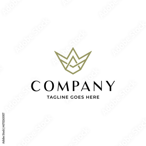 Free Download Geometric creative crown logo design. A monogram vector template. Royal crown symbol logotype. - GFXLoad