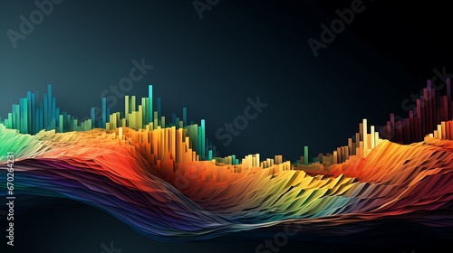abstract representation of market volatility , dynamic blend of fluctuating curves and lines, symbolizing the ups and downs of the stock market. Incorporate a spectrum of colors from warm to cool