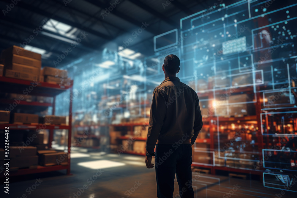 A supply chain manager overseeing the efficient flow of products through various stages of production and distribution. Generative Ai.