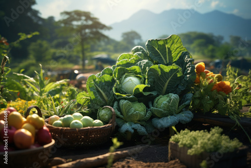 A sustainable agriculture project connecting local farmers to international markets, promoting ethical practices in global value chains. Generative Ai. photo