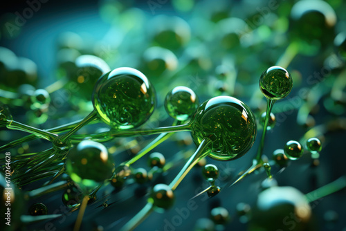 A close-up of engineered yeast producing bio-based chemicals, reducing dependence on petroleum. Concept of green chemistry and sustainability. Generative Ai. photo