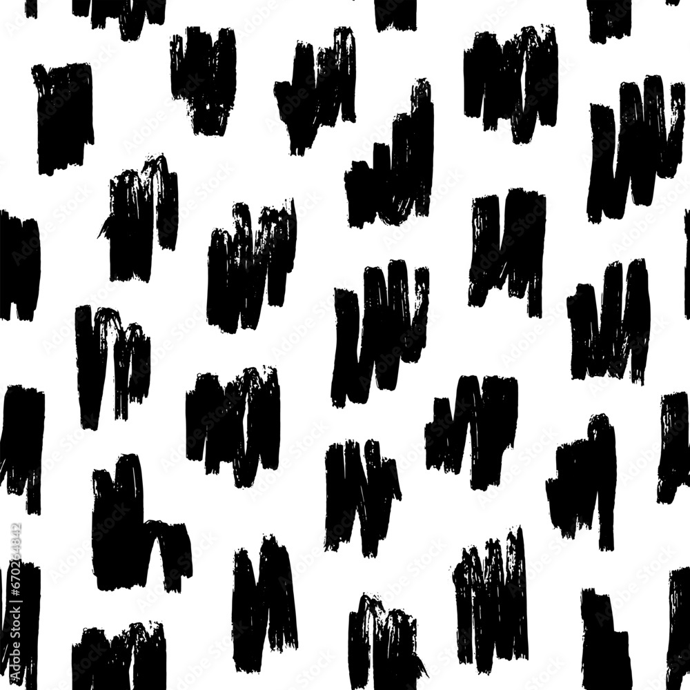 Aesthetic Contemporary printable seamless pattern with abstract line, dot, shape brush stroke in black and white colors. Boho background in minimalist style vector Illustration for wallpaper fabric Aesthetic Contemporary printable seamless pattern with abstract line, dot, shape brush stroke in black and white colors. Boho background in minimalist style vector Illustration for wallpaper fabric