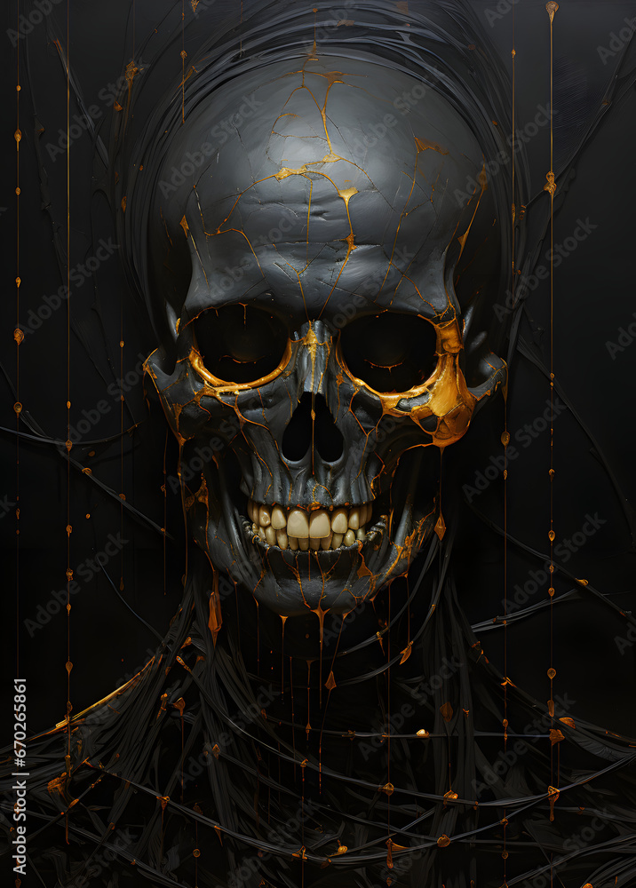 Black and gold skull Black and gold skull