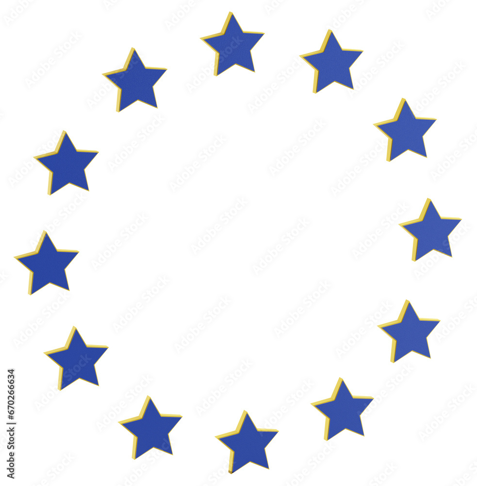 EU Europe, european stars blue yellow 3d-illustration isolated EU Europe, european stars blue yellow 3d-illustration isolated