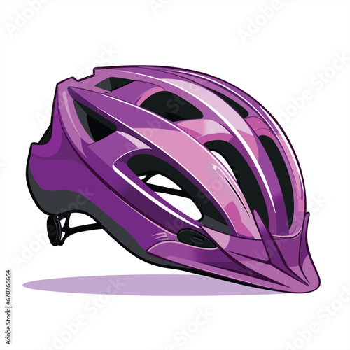 Bike helmet purple, helmet design, vector illustration isolated