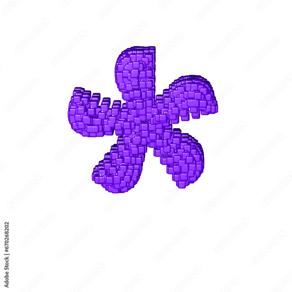 Symbol made of purple cubes Symbol made of purple cubes