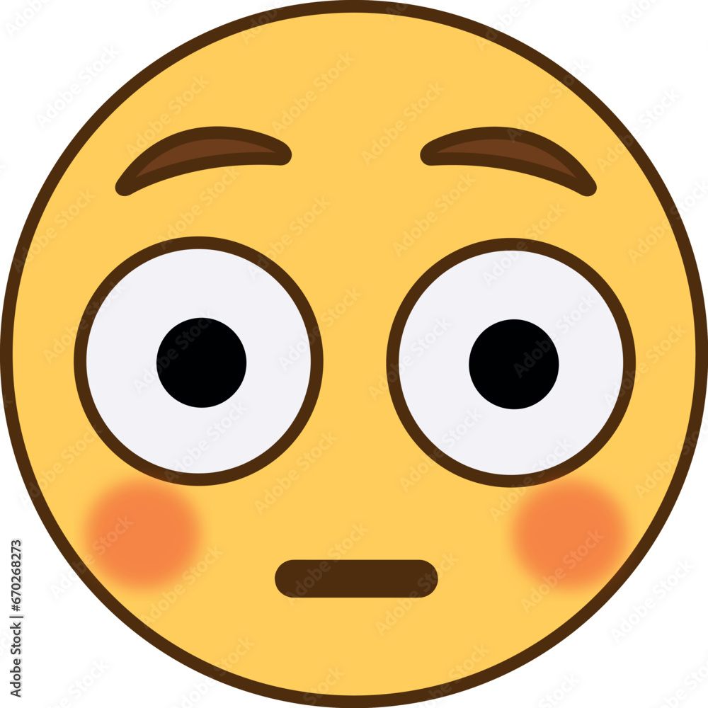 Surprised Blushing Emoji vector Illustration - graphic resource