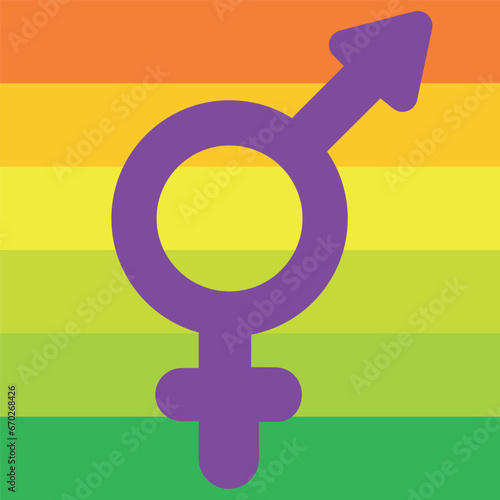 transsexual illustration with background icon simple 2D full color - graphic resource - pride