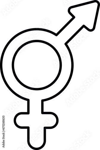 transsexual illustration icon simple 2D black and white - graphic resource - pride