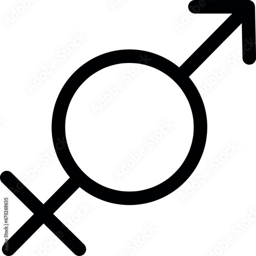 transsexual illustration icon simple 2D black and white- graphic resource