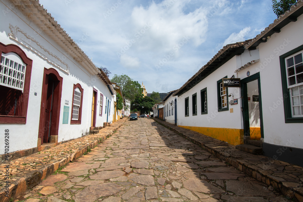 street in the old town of island country