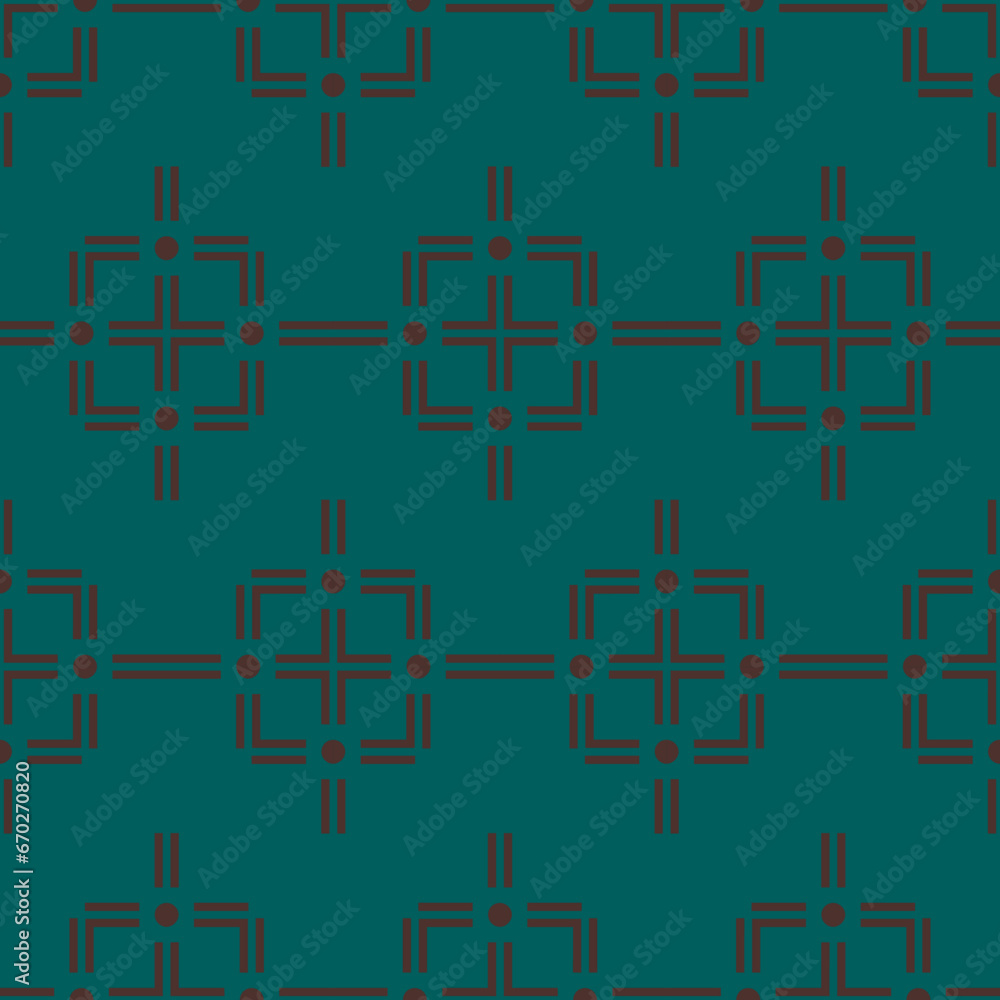 Abstract geometric seamless pattern. Green background Graphic design print. For fabric web page surface textures wrapping paper Vector illustration