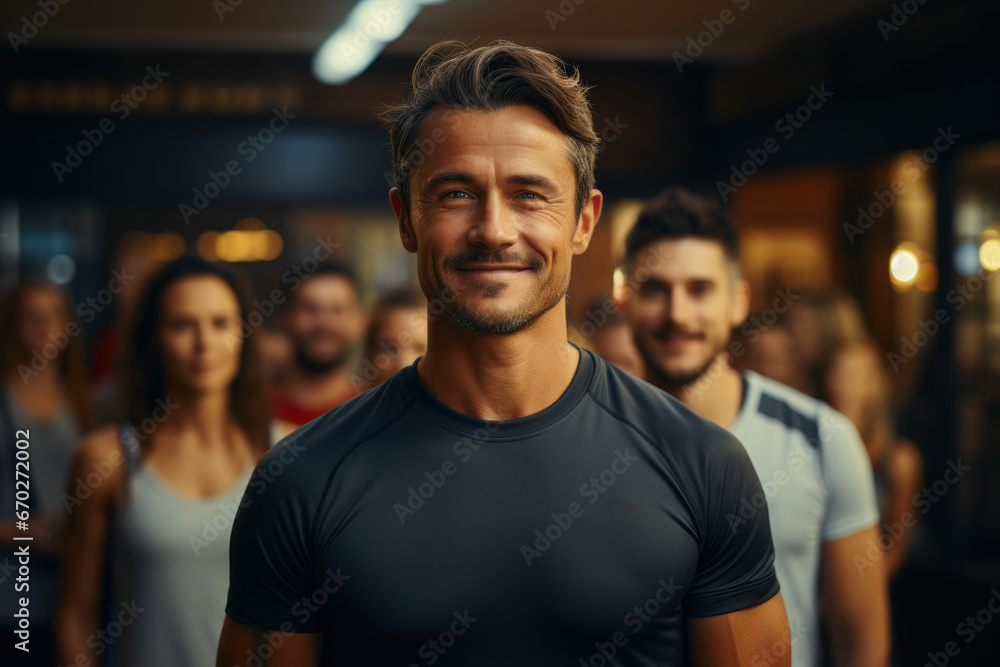 A fitness trainer motivating clients to achieve their health and wellness goals. Concept of physical fitness. Generative Ai. A fitness trainer motivating clients to achieve their health and wellness goals. Concept of physical fitness. Generative Ai.