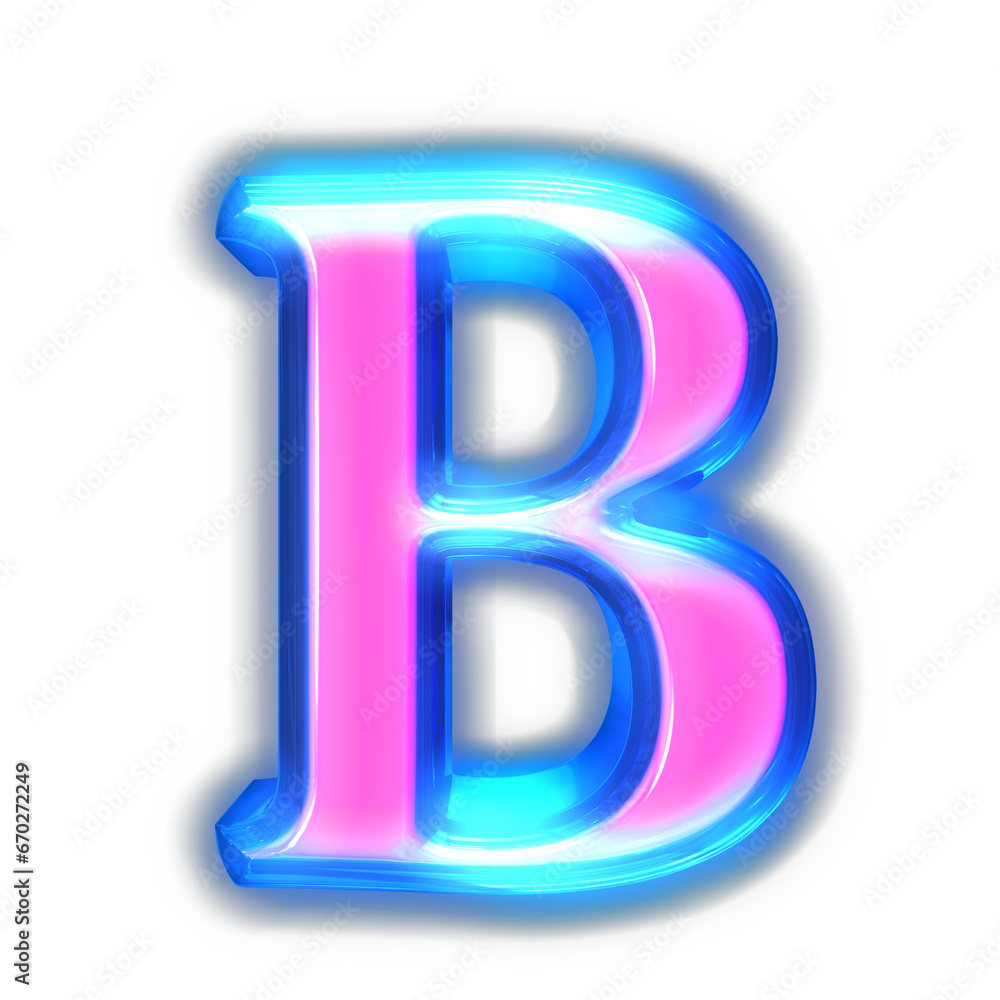 Pink symbol glowing around the edges. letter b Pink symbol glowing around the edges. letter b