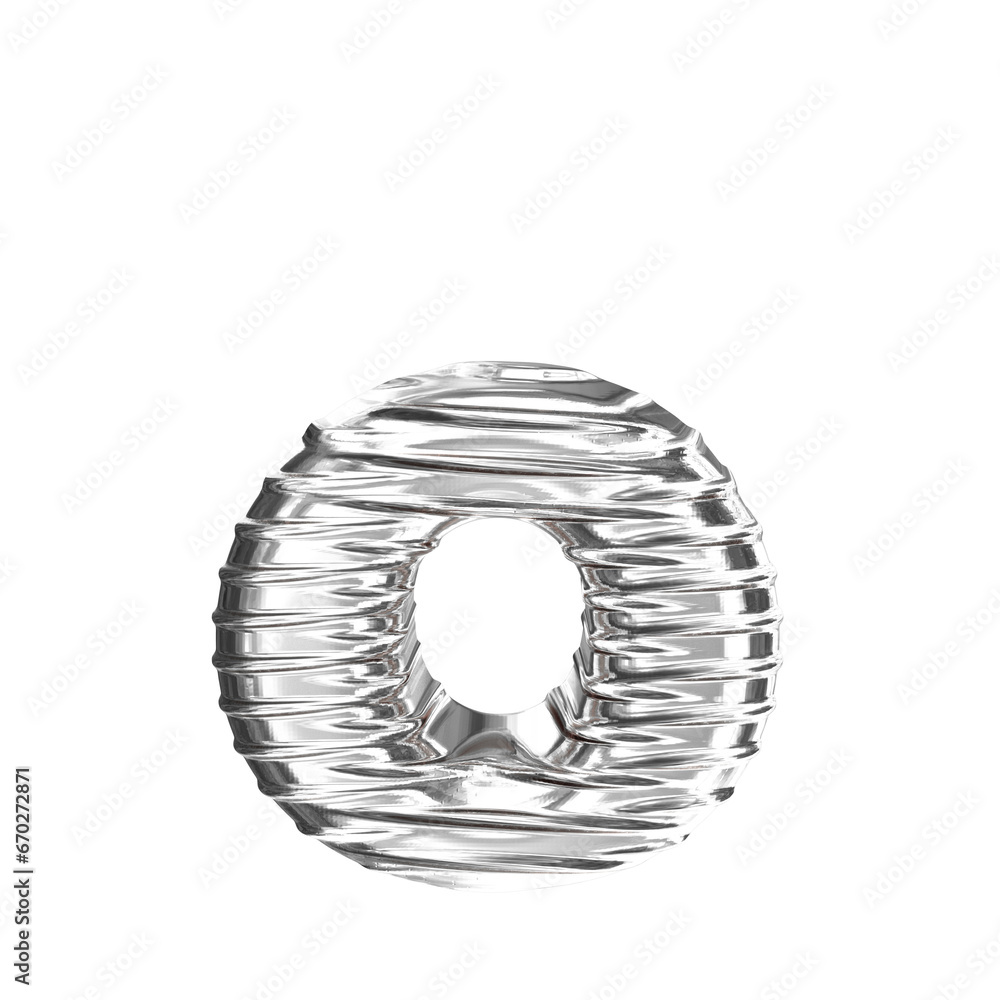 Silver symbol with ribbed horizontal. letter o Silver symbol with ribbed horizontal. letter o