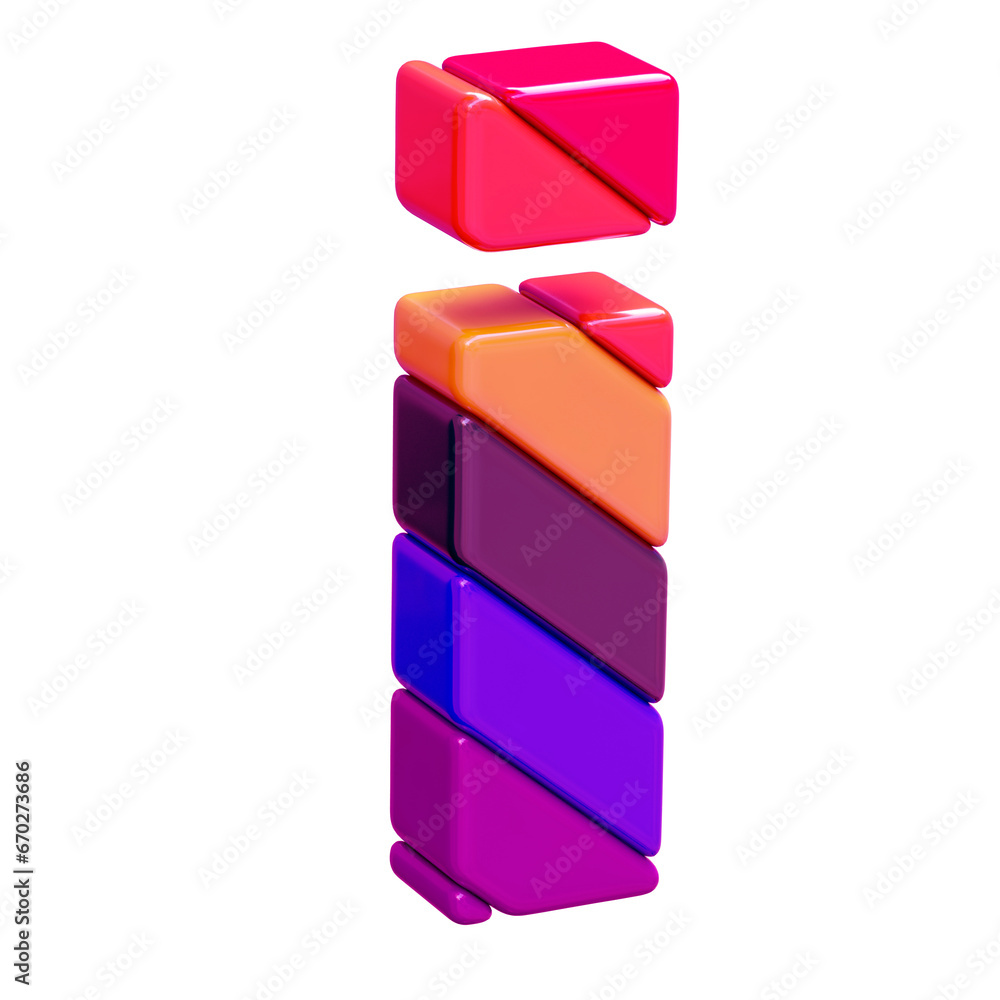 Color symbol made of diagonal blocks. letter i Color symbol made of diagonal blocks. letter i