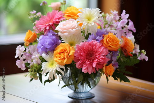 bouquet with flowers in vase floral arrangement © שלמה שטודינר