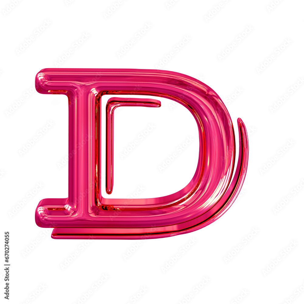 Pink symbol. letter d Pink symbol. letter d