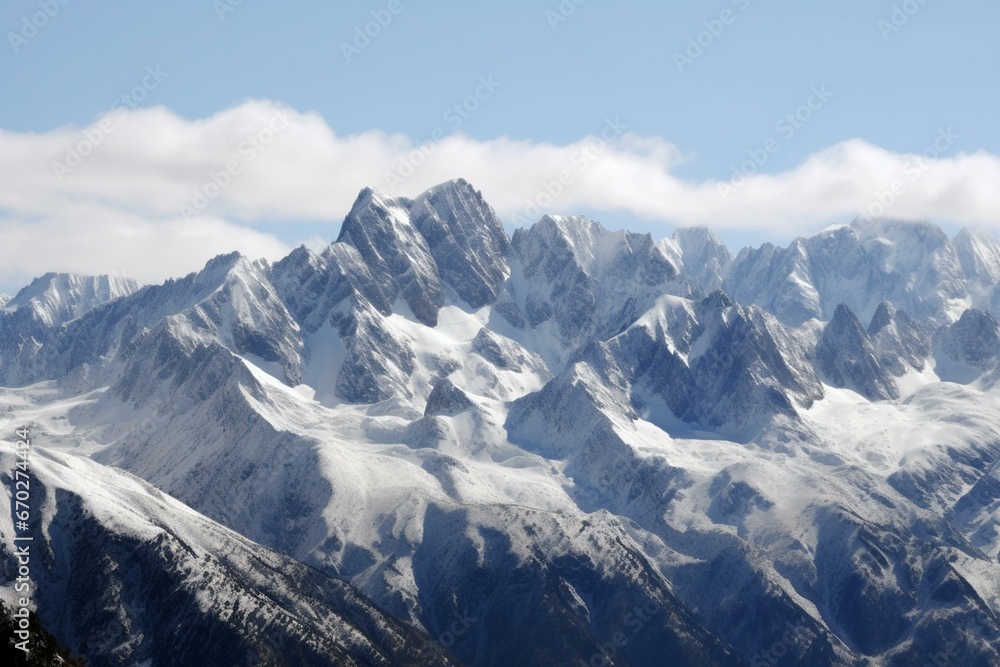 PNG image of snow-capped mountain landscape. Generative AI