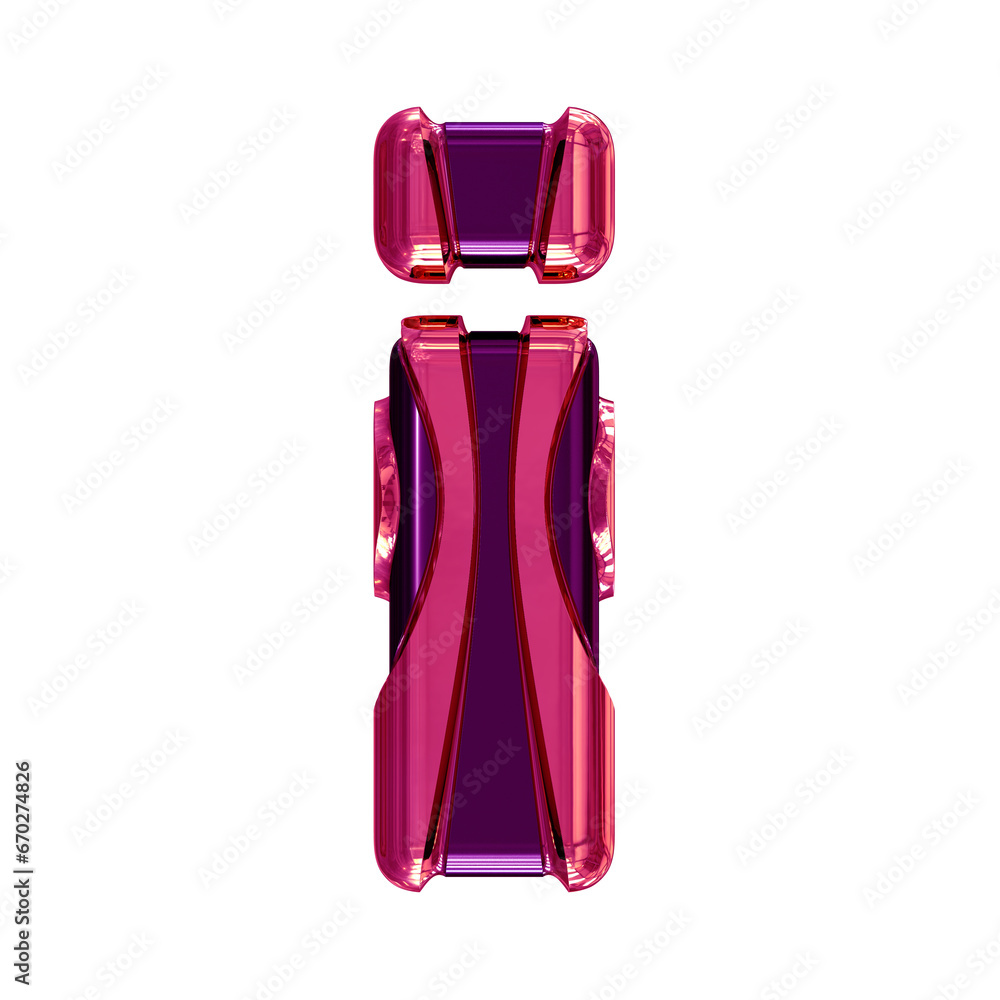 Fototapeta premium Black symbol with pink vertical straps. letter i