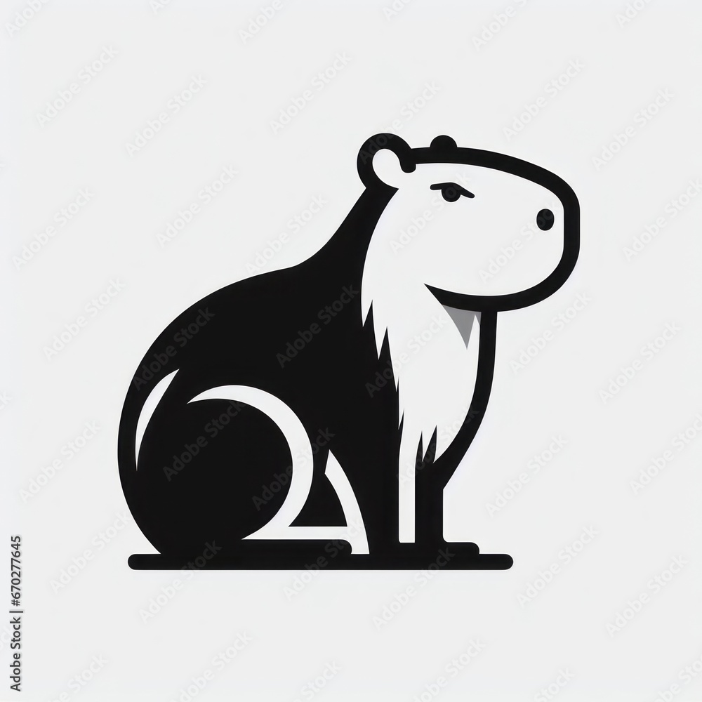 Fototapeta premium Images of capybaras, minimalist logos and illustrations of capybaras for stikers, advertisements, printed polo shirts, posing capybaras