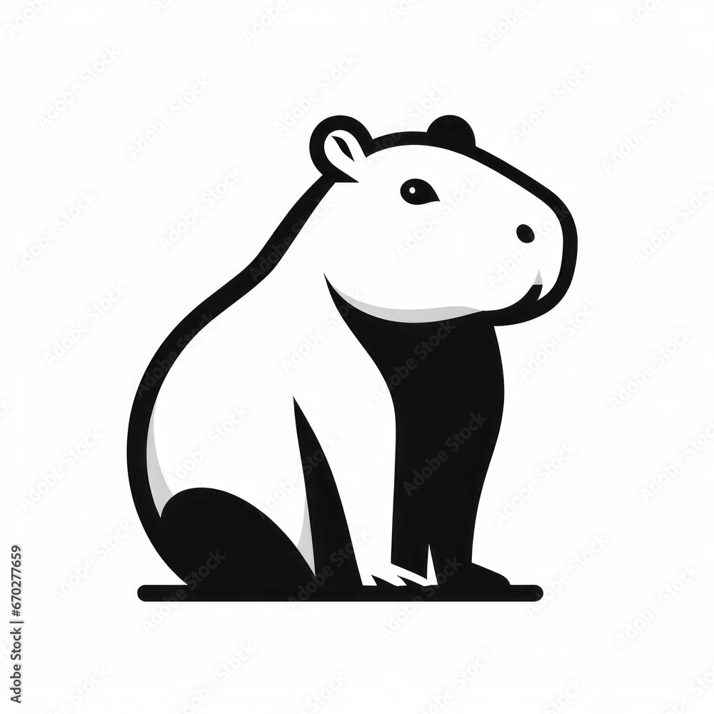 Fototapeta premium Images of capybaras, minimalist logos and illustrations of capybaras for stikers, advertisements, printed polo shirts, posing capybaras