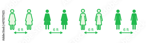 Social distancing icon set. social distance icon. self quarantine sign
